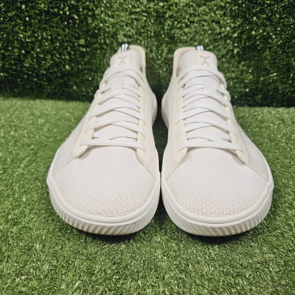 Flux Adapt Trainer Triple White Knit Minimalist Athletic Sneakers Mens Size 9
